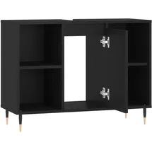 vidaXL Badschrank Schwarz 80x33x60 cm Holzwerkstoff