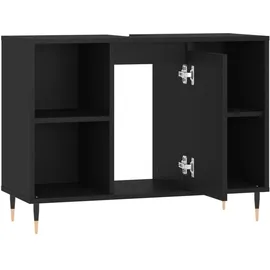 vidaXL Badschrank Schwarz 80x33x60 cm Holzwerkstoff