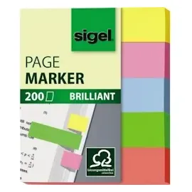 Sigel brillant Haftmarker farbsortiert 5x 40 Streifen