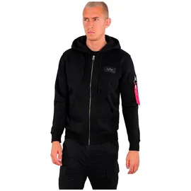 Alpha Industries Back Print Zip Kapuzenpullover Black L