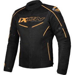 Ixon Flicker Motorrad Textiljacke, schwarz-orange, Größe 2XL für Männer