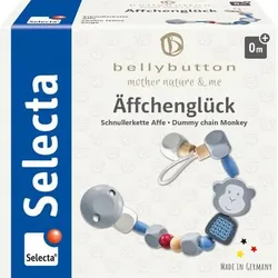 SELECTA 64024 Äffchenglück, blau, Schnullerkette, 22 cm