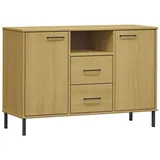 vidaXL Sideboard OSLO mit Metallbeinen Braun 113x40x77 cm Massivholz