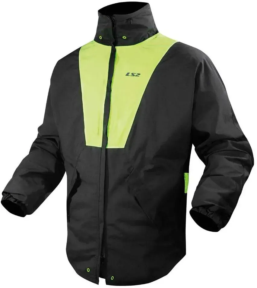 Ls2 Textil X-rain Regenjacke - Black / Fluo Yellow - S