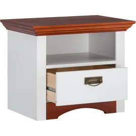 otto home Nachtkonsole OTTO HOME "Konrad", weiß (weiß, kirschbaumfarben), B:56cm H:45cm T:39cm, Sideboards, Nachtkonsole, aus massiver, FSC-zertifizierter Kiefer