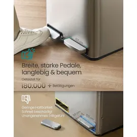 Songmics Mülleimer 15 l Grau/Silberfarben