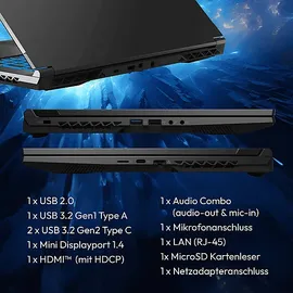 Medion ERAZER Defender P50 (MD62646) mit 165 Hz QHD Display und RGB Tastatur, Gaming Laptop, 17,3 Zoll Display, Intel® CoreTM i5 13420H Prozessor, 16 GB RAM, 1 TB SSD, NVIDIA GeForce RTXTM 4060, Schwarz, Windows 11 Home