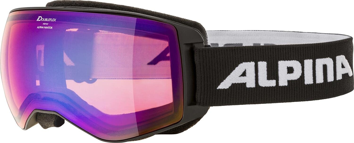 Alpina Sports Naator HM Skibrille Kunststoff/Polycarbonat Schwarz-Blau 100% UV-Schutz, A7269 8 32