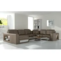 Xlmoebel Wohnlandschaft Neues Wohnlandschafts-Sofa in U-Form aus Leder in Übergröße mit, Hergestellt in Europa beige