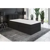 mebloland Boxspringbett GUNNAR mit Bonell-Matratze und Topper - 100x200 - schwarz