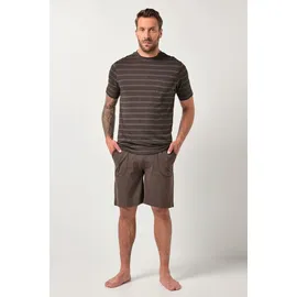 Jp1880 Schlafanzug Schlafanzug Homewear Zweiteiler Ringel grau 8XL