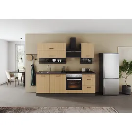 kochstation Küchenzeile KOCHSTATION 220 cm beige