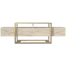 moebel17 Bianco Lowboard 160 x 49,8 x 46,1 cm Beige Holz, Spanplatte