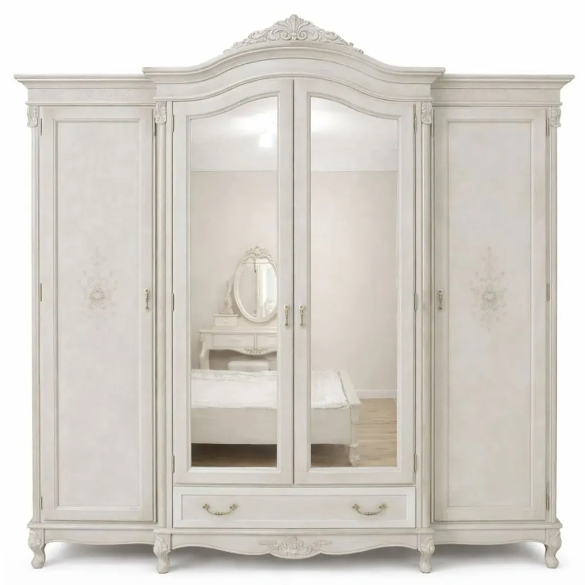 Casa Padrino Luxus Barock Schlafzimmer Schrank Hellgrau 248,5 cm - Barock Schlafzimmer Möbel