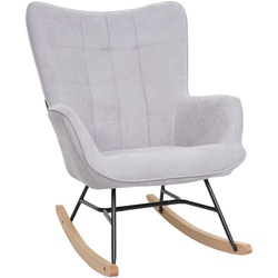 Schaukelstuhl MCW-K36, Schwingstuhl Relaxsessel Fernsehsessel, Stoff/Textil ÖKO-TEX ~ grau