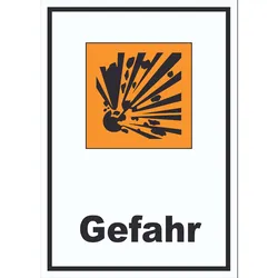 Schild Gefahrensymbol Explosionsgefahr Gefahr hochkant A0 (841x1189mm)