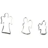 LARES Große Ausstecher/Ausstechformen Sets - Größe von 6-19cm - aus Weißblech - 3er Set Engel (Verschiedene Größen) - Made in Germany