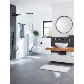 KLEINE WOLKE Zahnputzbecher KLEINE WOLKE "Apollo Nero", schwarz (transparent, schwarz), B:6,7cm H:9,5cm L:6,7cm, Aluminium, Glas, Zahnputzbecher, Glas/Aluminium