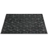 WECON HOME Fußmatte WECON HOME "Bossa Groove", grau (silber grau), B:40cm H:4mm L:60cm, Gummi, Teppiche, Fußmatte, Gummi, pflegeleicht, abwaschbar, rutschfest, geometrisches Muster