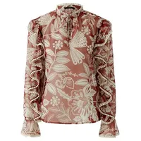 Oui Langarmbluse Rot 36