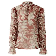 Oui Langarmbluse Rot 36