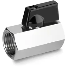 KLASEBO Mini-Kugelhahn 1/2 Zoll, Messing verchromt, Innengewinde
