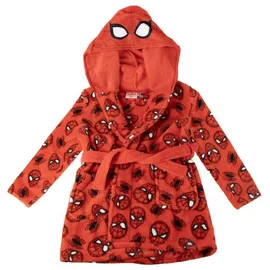 Cerdá Disney Bademantel Kinder Fleece-Bademantel mit Spiderman Kapuze, 100% Polyester, rot 5 Jahre