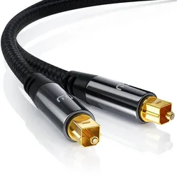 Primewire Optisches-Kabel, S/PDIF, Toslink, Lichtwellenleiter mit Metallstecker & Nylonmantel, Audiokabel - 10m