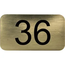 Nummernschild selbstklebend, 35 x 20 mm, Type 36, Kunststoff gold metallic