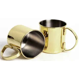 Echtwerk Moscow Mule Becher Set aus Edelstahl (2tlg, Gold, 480 ml)