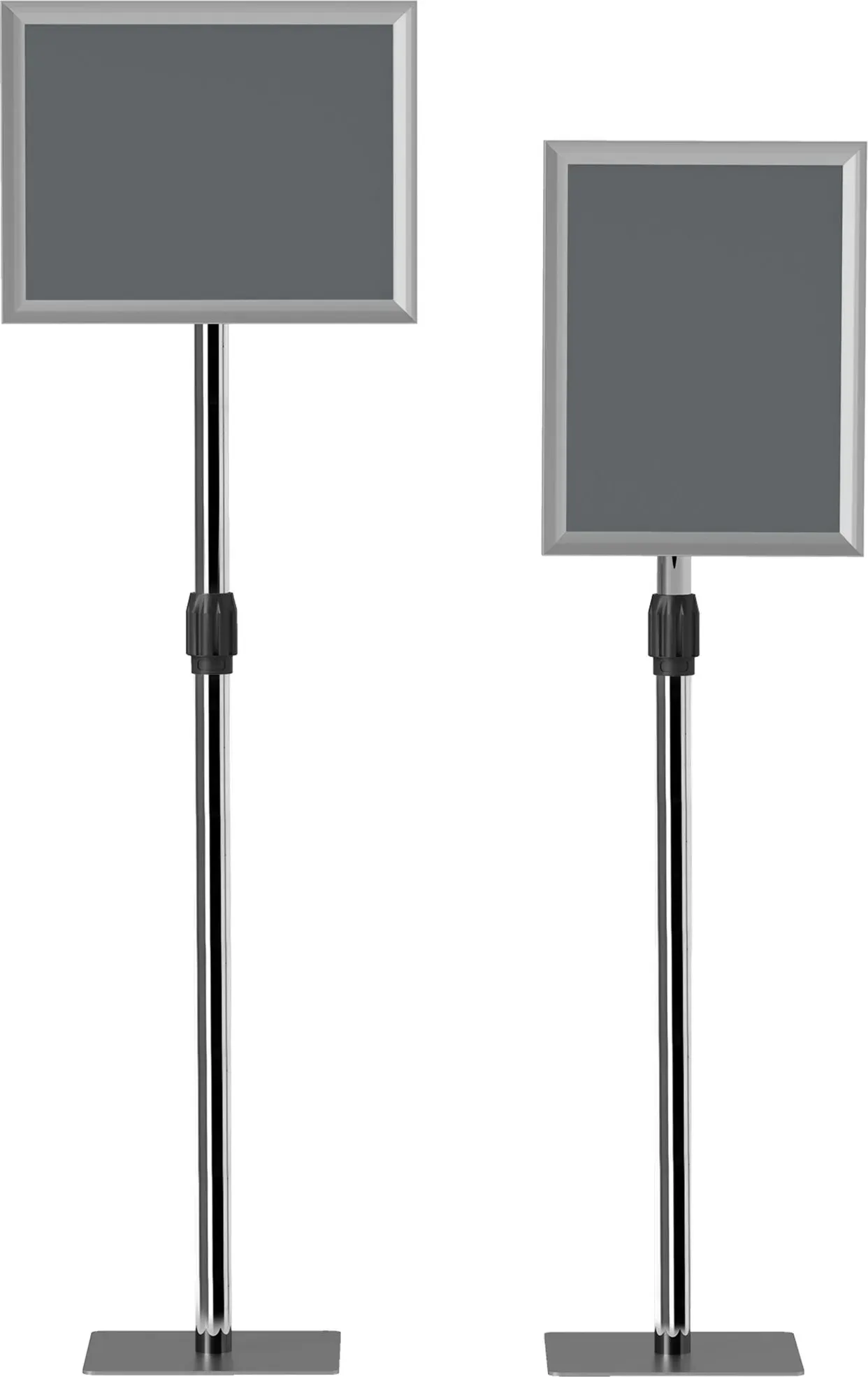 HOMCOM A3 Plakathalter, höhenverstellbarer Displayständer, 360° drehbar, Aluminium- und Edelstahlrahmen, für Speisekarten, individuelle Schilder, Poster und Werbung, Silber   Aosom