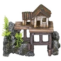 Nobby Aqua Ornaments HOLZHAUS mit Pflanzen 15,5 x 8 x 12 cm