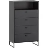 Schildmeyer MÖBELPARTNER Kommode Janne, schwarz 60,2 x 33,0 x 103,9 cm