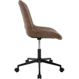 ML-Design Bürostuhl Braun, Kunstleder Sitzfläche, Metallgestell, Polsterstuhl mit Rückenlehne, höhenverstellbar, 360° Drehstuhl mit 5 Rollen - Braun