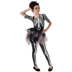 Rubie ́s Kostüm Skelett Ballerina, Knochencooles Kostüm für den Totentanz! schwarz 128