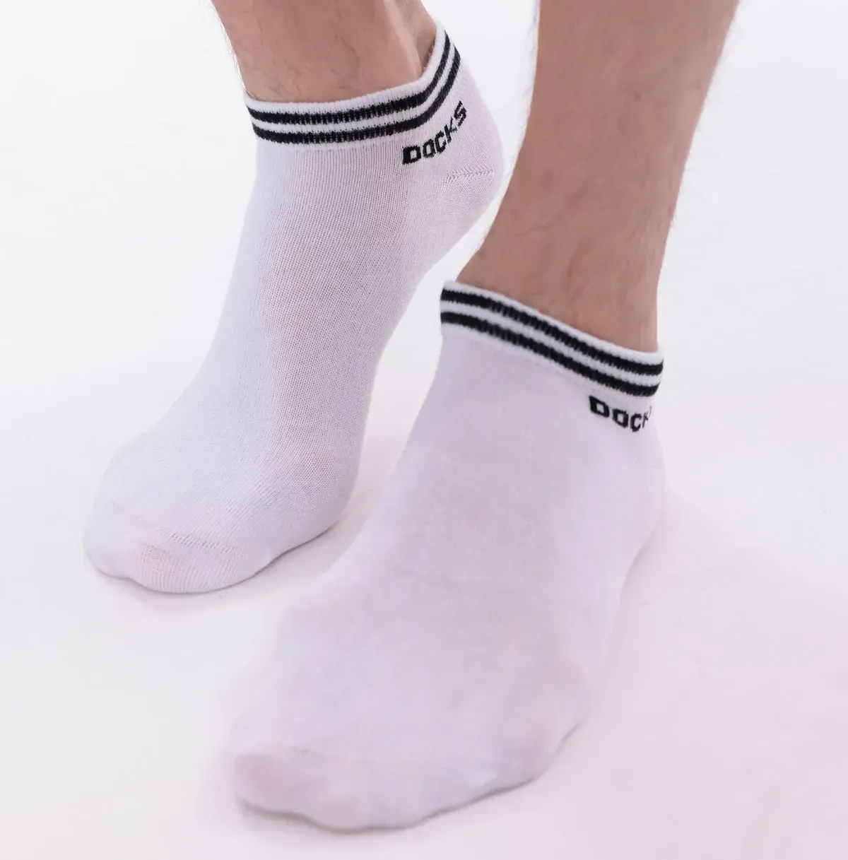 3er Pack DOCKS Sneaker Socken Baumwolle Atmungsaktive Damen & Herren weiß 35-38