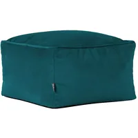 I.C.O.N. Hocker Amara Flauschiger Samt Stoff 42 x 24 x 42 cm Blaugrün