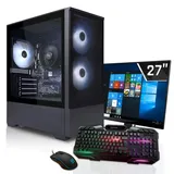 SYSTEMTREFF Office Komplett PC Set AMD Ryzen 5 5600X 6x4.6GHz | Nvidia RTX 3050 6GB | 512GB M.2 NVMe | 16GB DDR4 RAM | Windows 11 | 27 TFT Monitor | Desktop Paket Computer Rechner für Büro Business