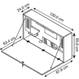 Hammerbacher Wandschreibtisch weiß rechteckig, hängend weiß 120,0 x 24,0/87,6 cm