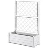 stefanplast Blumenkasten mit Spalier 100 x 43 x 35 cm Weiß