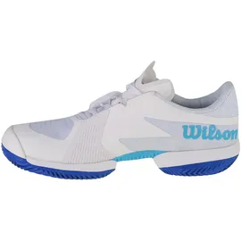 Wilson KAOS Swift 1.5 Clay Sneaker, White/Blue Atoll/Lapis Blue, 43 1/3 EU