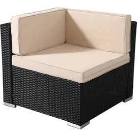 Arebos Polyrattan Gartenmöbel Lounge Porto 6 Pers. | Schwarz, inkl. Sitzkissen - Schwarz