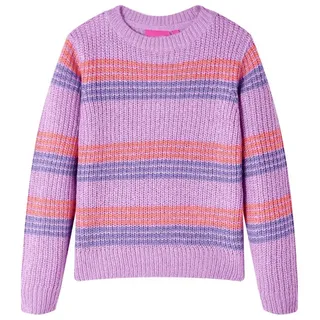 vidaXL Kinderpullover Streifen Gestrickt Lila Rosa 128