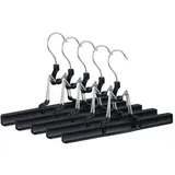 Relaxdays 15 x Hosenbügel Metall Schwarz,Silber