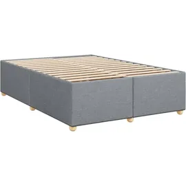 vidaXL Boxspringbett mit Matratze Hellgrau 140x200 cm Stoff