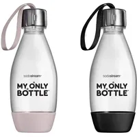 My Only Bottle Pink - 0,5 Liter - Langlebige Flasche für unterwegs - Flasche für Sprudel- und Tafelwasser - UV-beständig - BPA-frei - Perfekt für unterwegs Dank der Trageschnur & Aluminium, Schwarz