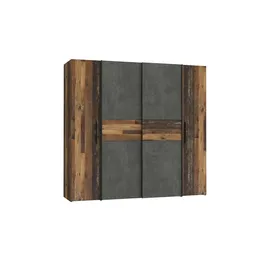Forte Drehtürenschrank Kalixtus 200,1 x 190,5 x 61,6 cm Grau