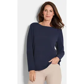 GOLDNER Langarm Melange Jersey-Oberteil Blau 40