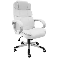 Tectake Bürostuhl weiß Textil, 70x123x71 cm, Arbeitszimmer, Bürostühle, Drehstühle