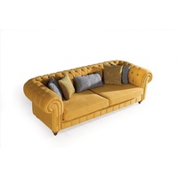 JVmoebel Chesterfield-Sofa, Sofas Design Möbel 3 Sitzer Chesterfield gelb